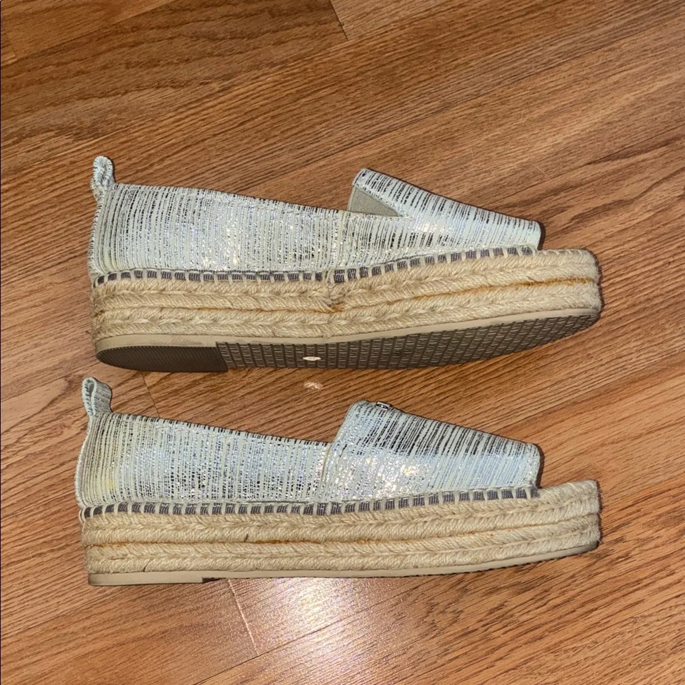 DKNY Shimmering Silver Espadrilles
